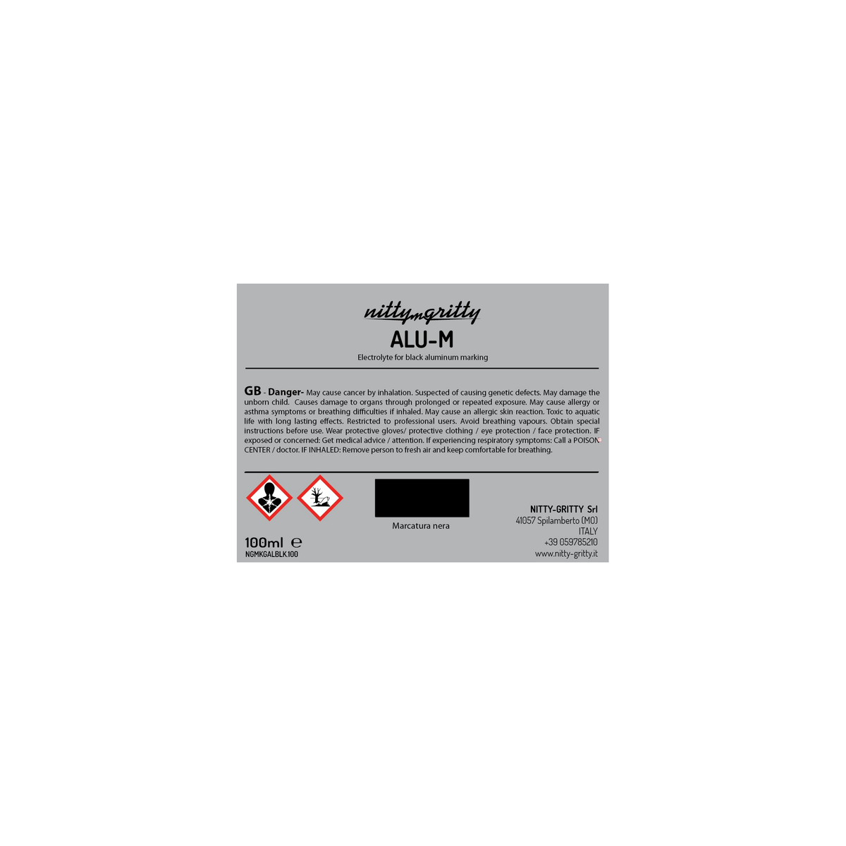 NITTY-GRITTY ALU Ð M, electrolytic solution for black marking - ALUMINIUM 1 x 1L