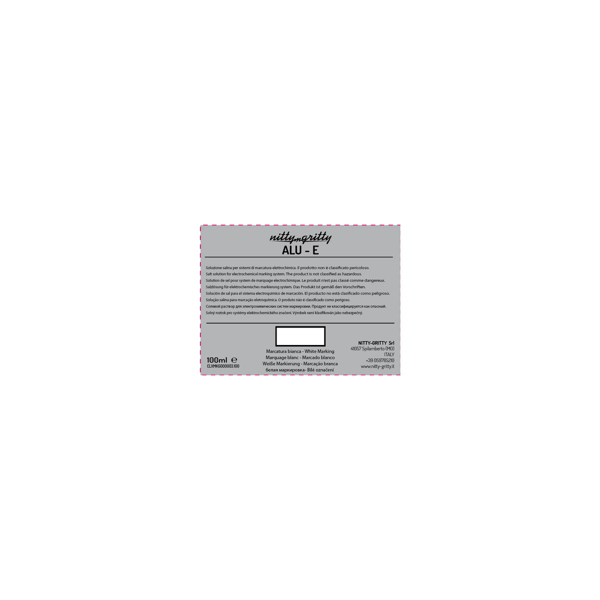 NITTY-GRITTY ALU - E, electrolytic solution for white marking - ALUMINIUM 1 x 1L