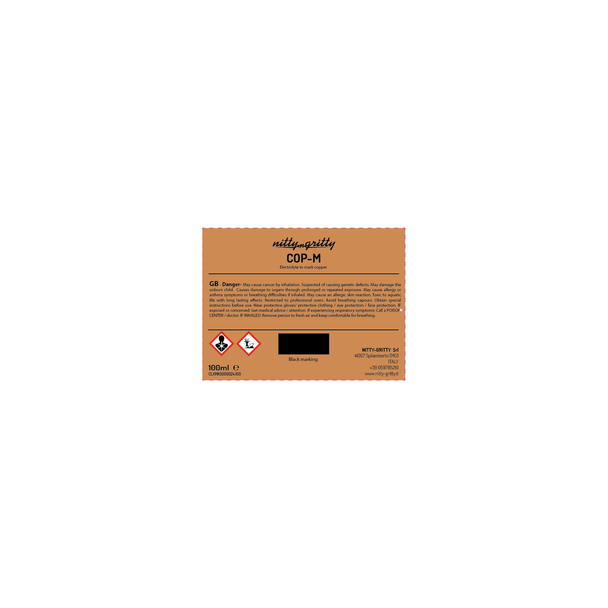 NITTY-GRITTY COP - M, electrolytic solution for black marking - COPPER ALLOYS 1 x 1L