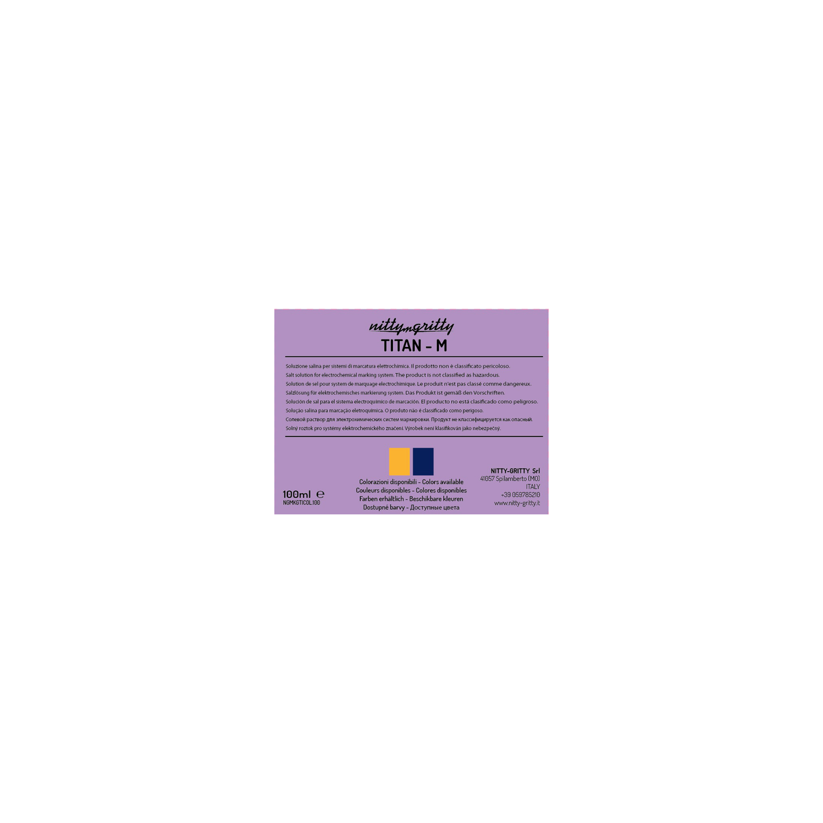 NITTY-GRITTY TITAN - M, electrolytic solution for marking  - TITANIUM 1 x 1L